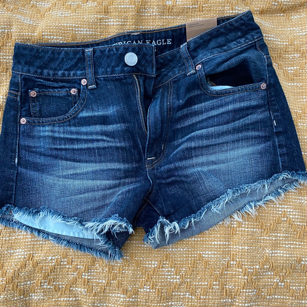American Eagle denim high waisted festival shorts